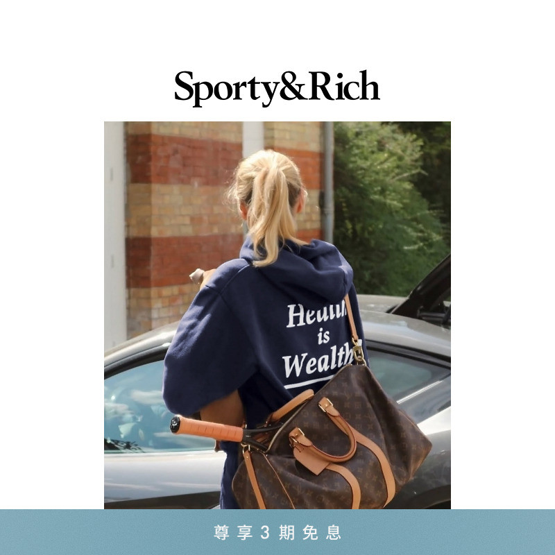Sporty&Rich Tennis系列女士百搭卫衣短裤Health is Wealth套装