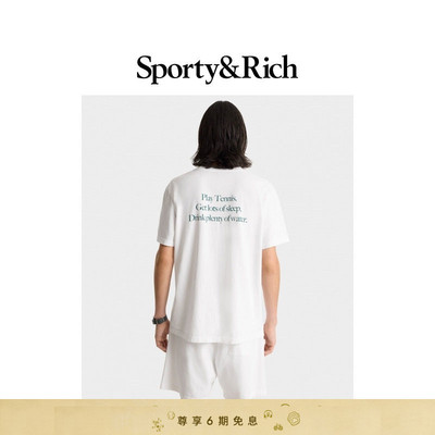 Sporty&Rich British Sports系列男女同款网球休闲T恤短袖上衣