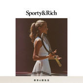 Sporty&Rich 明星同款 Tennis系列女士网球风条纹百褶裙半身裙