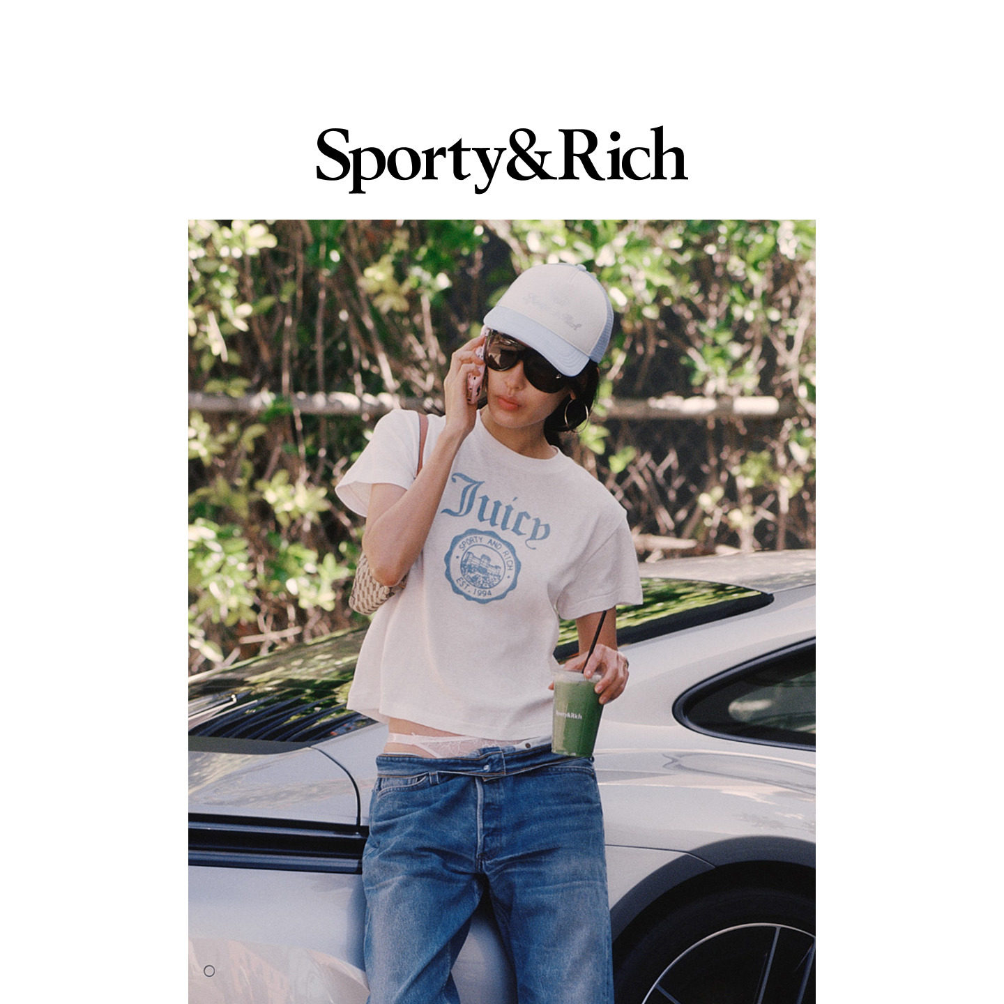 [春夏新品]Sporty&Rich 联名系列女士老钱风复古徽章时尚百搭T恤