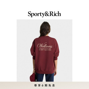 [新年礼物]Sporty&Rich Central Park系列男女同款红色圆领卫衣