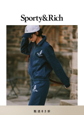 [甄选85折]Sporty&Rich Preppy系列男女同款美式复古休闲卫裤长裤