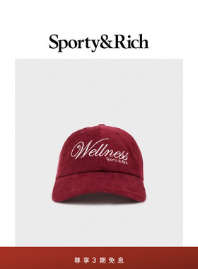 [秋冬新品]Sporty&Rich Central Park系列男女同款红色休闲棒球帽