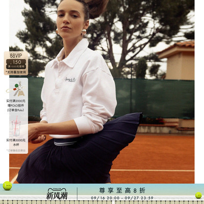 [甄选八折]Sporty&Rich Tennis系列女士网球风长袖Polo卫衣短裤