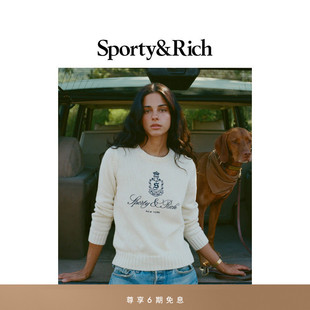 Outdoor系列女士徽章印花休闲针织毛衣 Sporty&Rich 秋冬新品