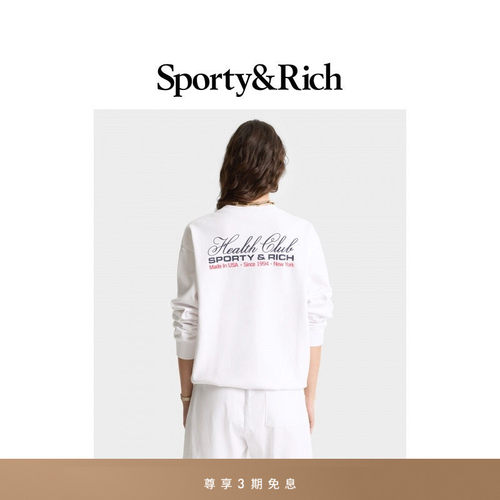 Sporty&Rich Tennis系列男女同款Health Club休闲运动长袖卫衣