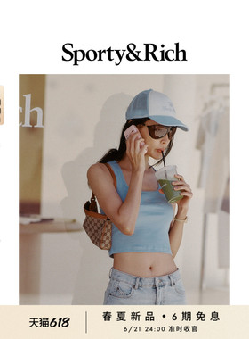 [春夏新品]Sporty&Rich 联名系列女士老钱风修身显瘦时尚百搭背心