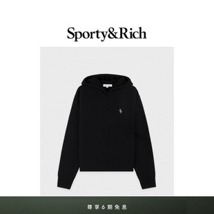 Sporty&Rich Hiking系列女士温柔随性休闲利落羊绒连帽毛衣卫衣