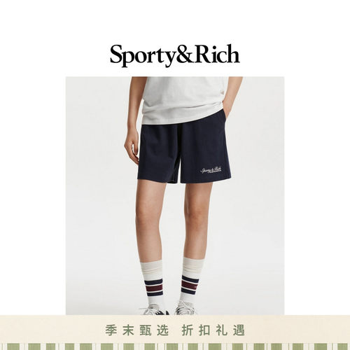 [甄选八折]Sporty&Rich 男女同款美式复古运动健身直筒短裤