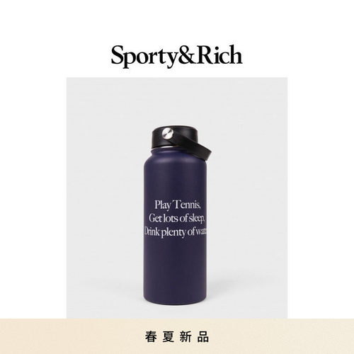 [春夏新品]Sporty&Rich 男女同款Play Tennis大容量运动水杯