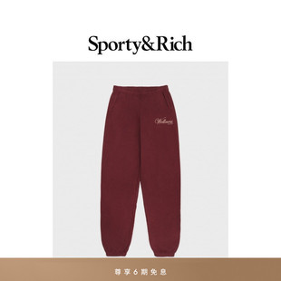 Park系列男女同款 Central Sporty&Rich 红色简约长裤 秋冬新品
