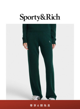 [秋冬新品]Sporty&Rich Central Park系列女士红色羊绒针织长裤