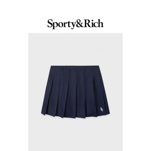 Sporty&Rich Outdoor系列女士网球学院风羊毛百褶半身裙裙子
