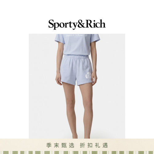 [甄选八折]Sporty&Rich 女士美式徽章logo休闲运动宽松短裤