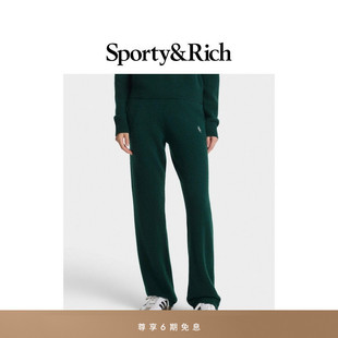 Central Sporty&Rich Park系列女士红色羊绒针织长裤 秋冬新品
