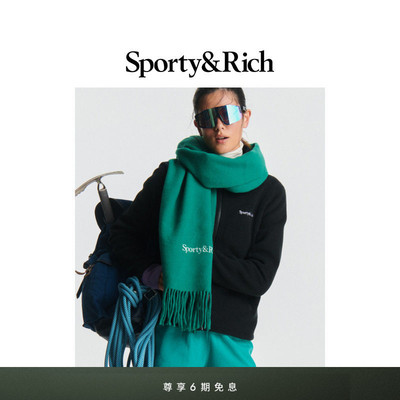 Sporty&Rich Hiking系列女士舒适百搭摇粒绒拉链开衫卫衣外套上衣