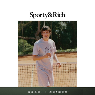度假休闲内搭T恤短袖 Sporty&Rich 夏季 Roc联名系列男女同款 Eden