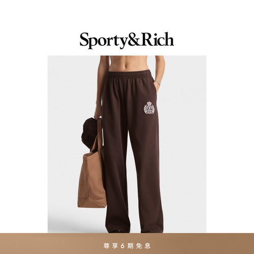 [秋冬新品]Sporty&Rich Farmhouse系列男女同款休闲运动宽松长裤