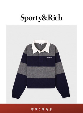 [秋冬新品]Sporty&Rich Central Park系列女士羊绒Polo衫针织毛衣