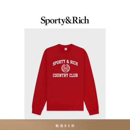 [甄选85折]Sporty&Rich Preppy系列男女同款休闲运动长袖圆领卫衣