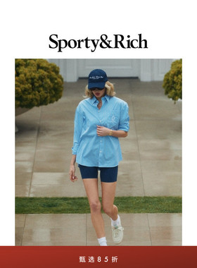 [甄选85折]Sporty&Rich British Sports系列女士通勤宽松条纹衬衫