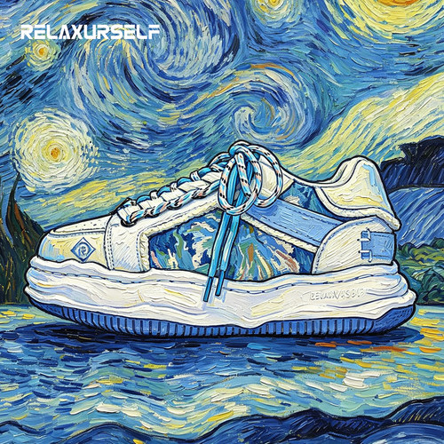 RELAXURSELF男鞋2026夏季透气潮鞋国风时尚百搭休闲板鞋情侣增高