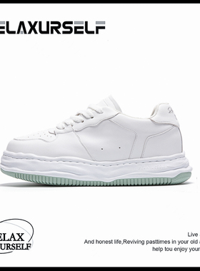 RELAXURSELF经典款百搭小白鞋男士时尚运动休闲鞋低帮潮流溶解鞋