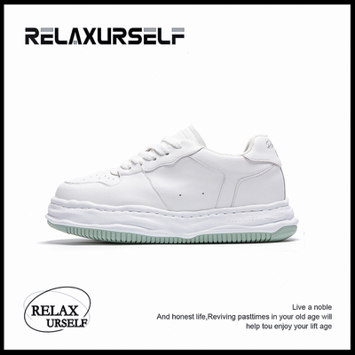 RELAXURSELF经典款百搭小白鞋男士时尚运动休闲鞋低帮潮流溶解鞋