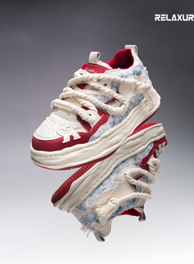 RELAXURSELF国潮情侣溶解鞋低帮时尚运动休闲鞋小众百搭增高潮鞋
