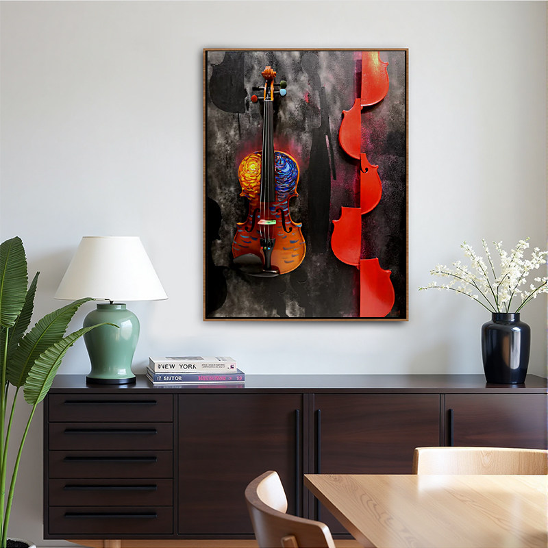 PHOENIX菲妮克斯小提琴装饰画周相春《日月音画》之二大师艺术画