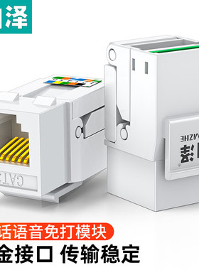 山泽电话语音模块RJ11四芯镀金信息模块CAT3类电话模块网络模块