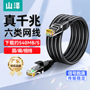 山泽六类千兆网线家用连接线超5五6类万兆路由器高速电脑宽带10米