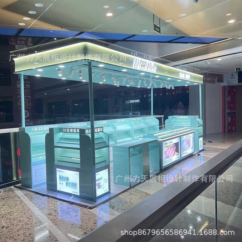 定制公司展厅烤漆展示柜商场多经点位穿戴甲展示架快闪店带灯桁架
