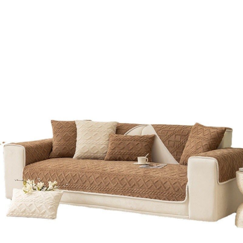 秋冬新款提花棉绒纯色沙发垫现代简约超柔防滑沙发坐垫巾厂家,居家布艺,沙发套,淘宝优惠券,粉丝福利购,淘宝优惠卷