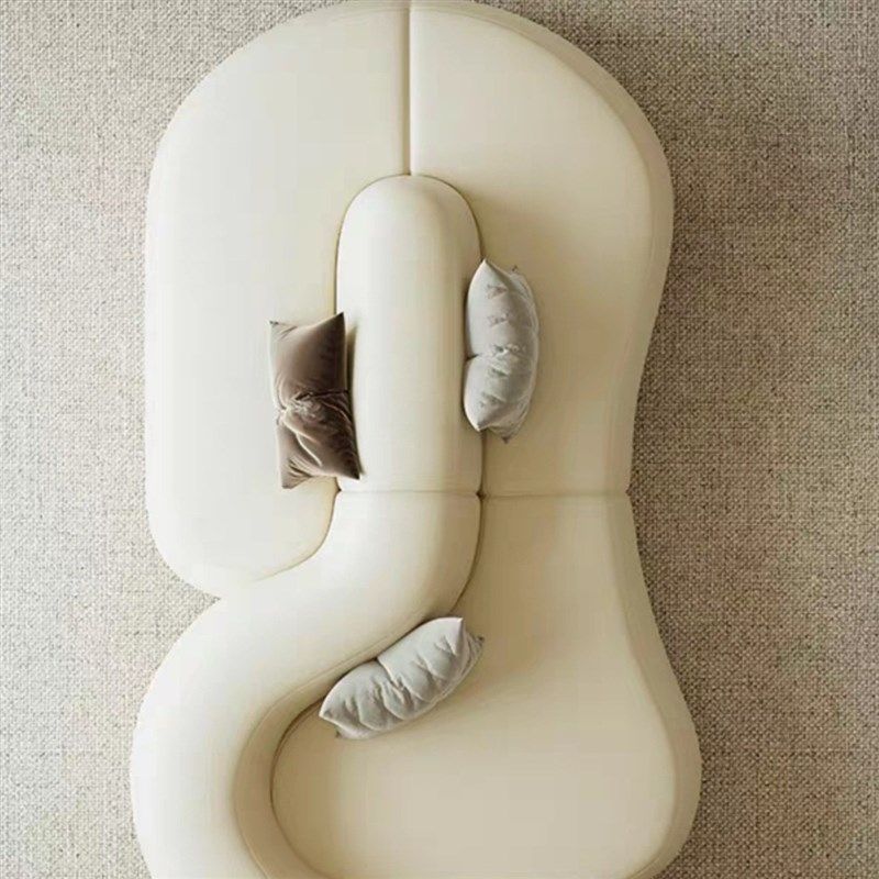 现代简约皮艺沙发双面坐法式奶油风客厅高端设计款异形诧寂风沙发,商业/办公家具,沙发,淘宝优惠券,粉丝福利购,淘宝优惠卷