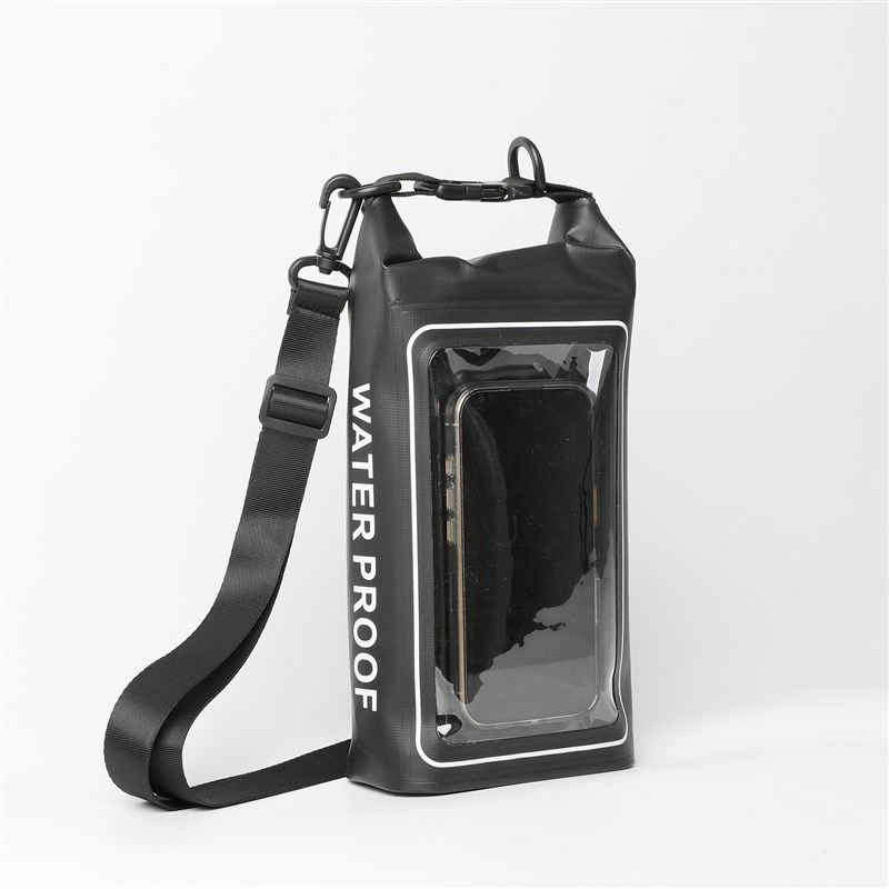 严选跨境新品户外斜跨包二合一触屏手机防水袋 PVC游泳2L防水包