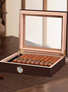厂家直供复古雪松木雪茄盒雪茄保湿盒便携式雪茄收纳盒雪茄储放盒