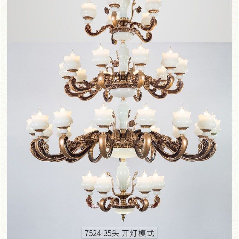 欧式奢华客厅灯吊灯简约大气别墅复式大吊灯楼梯过道锌合金长吊灯,家装灯饰光源,客厅吊灯,淘宝优惠券,粉丝福利购,淘宝优惠卷