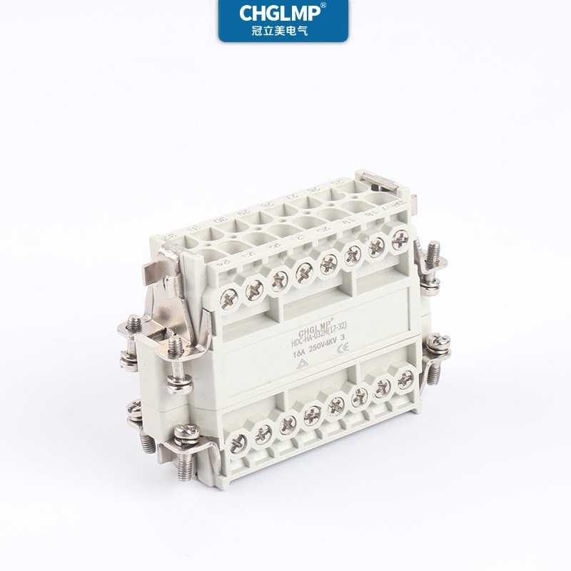 HA-016M/F公母芯32芯 矩形航空插头插座公母对插热道流重载连接器