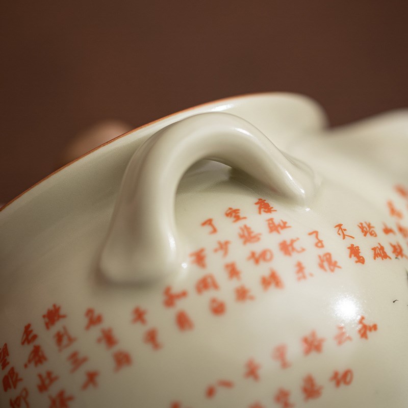 仿宋汝窑满江红手抓壶开片可养家用单个大号陶瓷茶壶防烫手泡茶壶