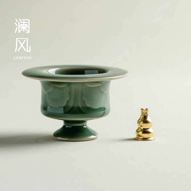 澜风越窑青瓷浮雕小香炉线 线香插座多孔中式陶瓷香薰炉室内家用,餐饮具,茶道/香炉,淘宝优惠券,粉丝福利购,淘宝优惠卷