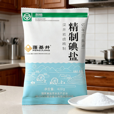 四川精制家用食用盐400g深井盐加碘食盐无碘矿盐细盐炒菜