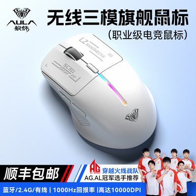 狼蛛人体工学三模无线中小手鼠标