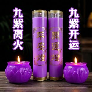 紫色蜡烛紫色7天酥油灯供佛蜡烛马年新品九紫离火烛