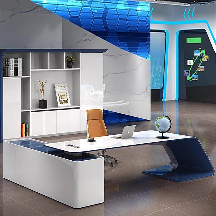 烤漆老板桌大班台总裁桌时尚个性办公桌简约现代经理桌主管桌