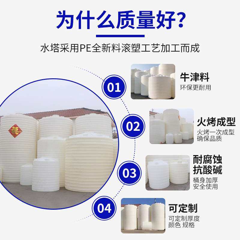 厂家供应加厚50立方立式水塔 40立方PE储水罐 50吨塑料桶塑料储罐,基础建材,化粪池,淘宝优惠券,粉丝福利购,淘宝优惠卷