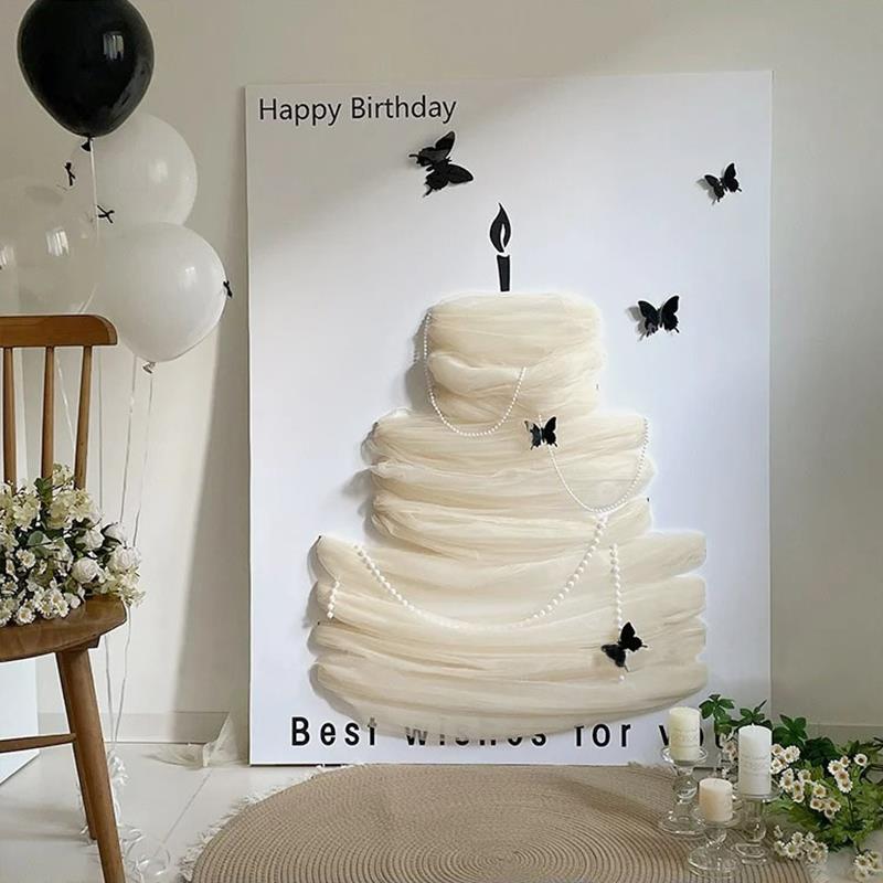 新疆包邮新款生日场景布置diy蛋糕模型kt板迎宾牌女孩过生仪式感