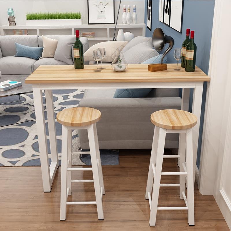 新疆包邮靠墙吧台桌家用客厅隔间简易电脑桌桌椅组合咖啡高脚桌实