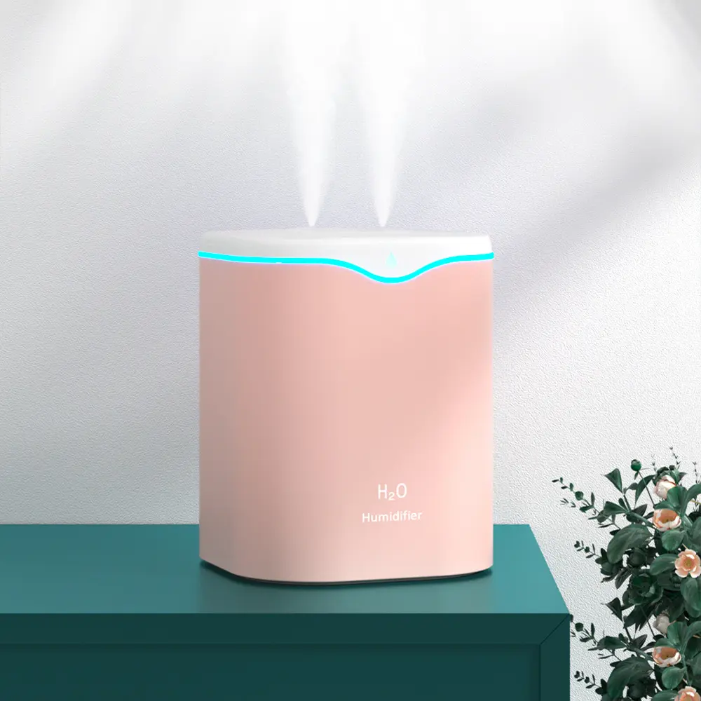 新款双喷大容量水滴加湿器us用大雾量办公桌面空气喷雾机礼品