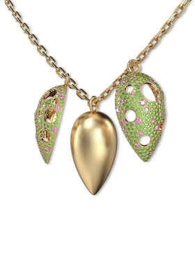 欧美新款铜微镶彩锆ins风水果项链吊坠饰品配件